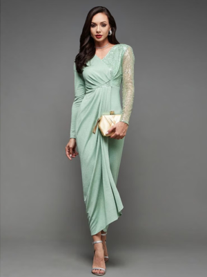 Rayon Fit and Flare Midi Dresses